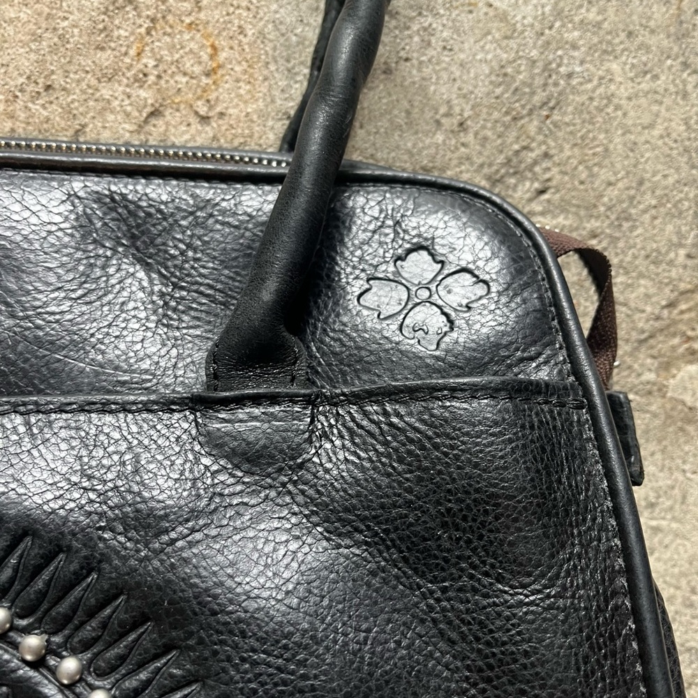 Black Embossed Leather Handbag - Picture 2 of 12